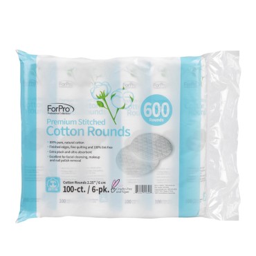 ForPro Premium Stitched Cotton Rounds, 100% Pure C...