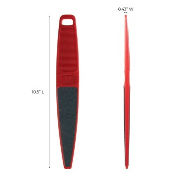ForPro Red Panda Foot File, 60/100 Grit, Double-Sided Pedicure File for Feet and Heels, 10.5” L (Pack of 6)
