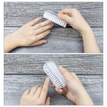 AUEAR, 4 Pack Plastic Fingernail Cleaning Brush Double-Sided Hand Nail Cleaning Brush Toe Cleaning Brush Scrubber for Men Women