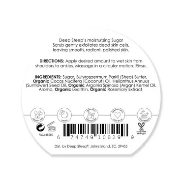 Deep Steep Sugar scrub, 8oz (Pure Coconut)