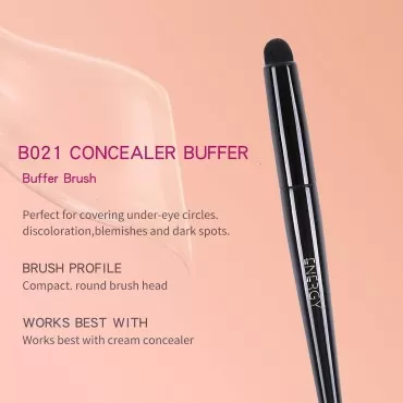 ENERGY Tapered Concealer Brush Under Eye Mini Kabuki Makeup Brush for Liquid Cream Concealer Foundation Powders Cosmetics Blending Buffing Soft Vegan Small Face Brush