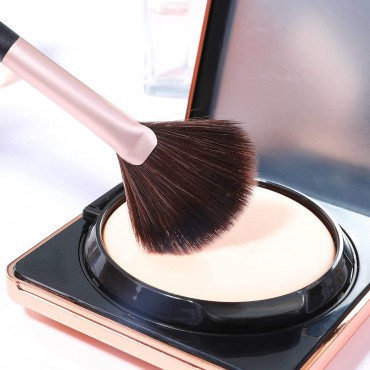 ENERGY Fan Brush Professional Blush Brush Soft Vegan Synthetic Makeup Brush for Face Highlighting,Buffing and Blending with Powder Cream Cosmetics Blusher Highlighter Applicator Eyeshadow Brush