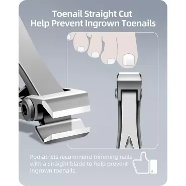 EBEWANLI Straight Edge Nail Clipper, 17mm Wide Jaw Opening Extra Large Toenail Clippers for Thick Nails, Heavy Duty Toe Nail Clippers for Men, Adult, Seniors Thick Toenails