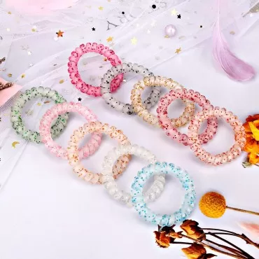 10 Piece Spiral Hair Ties For Thick Hair, Coil Ela...