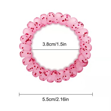 10 Piece Spiral Hair Ties For Thick Hair, Coil Elastics Hair Ties, Multicolor Medium Spiral Hair Ties, No Crease Hair Coils, Telephone Cord Plastic Hair Ties For Women And Girls (Wave Point Matte)