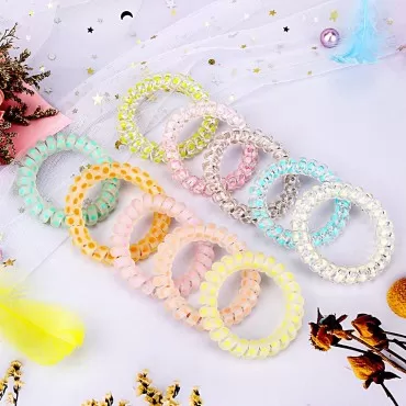 10 Piece Spiral Hair Ties For Thick Hair, Coil Ela...