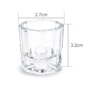 Karlash Set of 2 Crystal Manicure Nail Art Acrylic Liquid Powder Dappen Dish with Metal Lid Nail Art