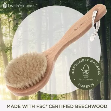 Hydrea London Dry Body Brush -Short Handle Premium...