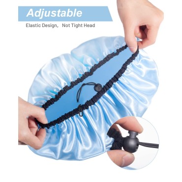Auban Shower Cap for Women, Adjustable Reusable, E...