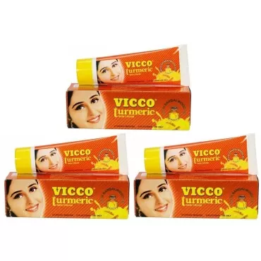 Vicco Turmeric Vanishing Cream (With Sandalwood Oil) Pack of 3 x 50gm