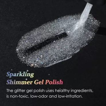 AIMEILI Soak Off U V LED Glitter Gel Nail Polish -...