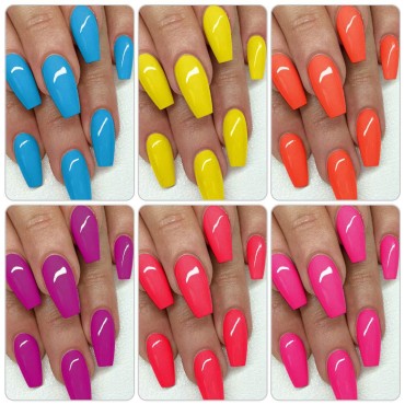 AIMEILI Hot Pink Neon Gel Nail Polish Soak Off Sum...