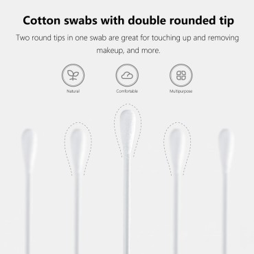 Natural Paper Cotton Swabs 500ct, Biodegradable Do...