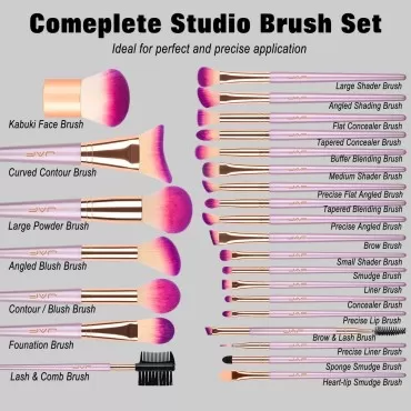 JAF 26pcs Makeup Brush Set Professional Kabuki Ful...