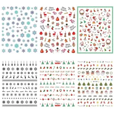 Adurself 1000+ Patterns Christmas Nail Art Decals ...