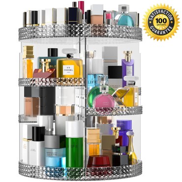 Rotating Makeup Organizer Countertop, Acrylic Make...