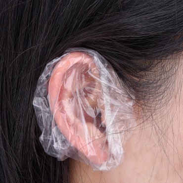 100 Pack Clear Disposable Ear Protectors Waterproo...