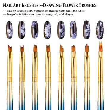 Nail Brushes Gel Nail Art Brushes for Flower Drawi...