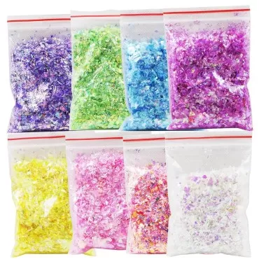 AddFavor Chunky Nail Glitter Set 8 Colors Iridesce...
