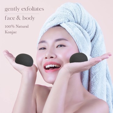 The Beauty Shelf Konjac Sponge (3 Pack) Activated ...