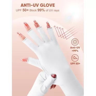 SUBAY UV Gloves for Gel Nail, UV Protection Finger...
