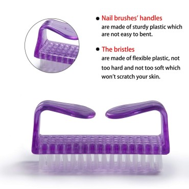 10 Pcs Handle Grip Nail Brush, Hand Fingernail Scr...