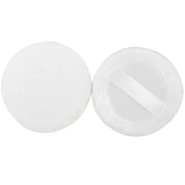DNHCLL 5PCS 60mm Makeup Powder Pads, White Talcum Powder Satin Ribbon Single-side Pure Cotton Powder Puff Baby Powder Puff, Cotton Powder Puff for Face Makeup