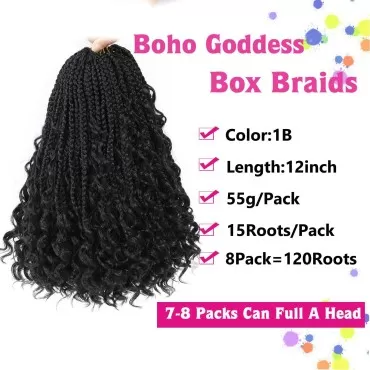 12inch Goddess Box Braids Crochet Hair Crochet Box...