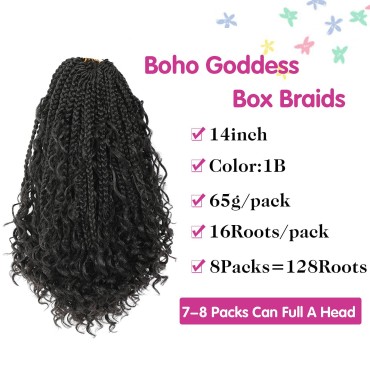 14inch Goddess Box Braids Crochet Hair Crochet Box...