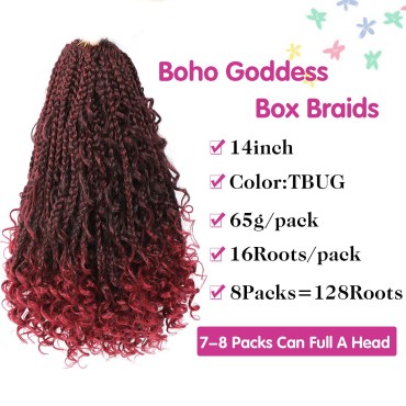14inch Goddess Box Braids Crochet Hair Crochet Box...