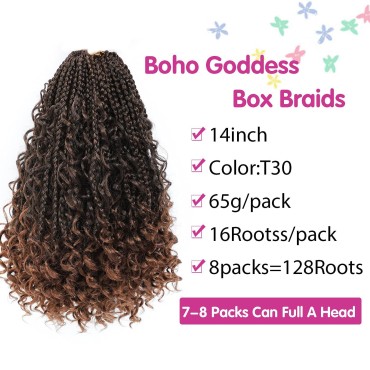 14inch Goddess Box Braids Crochet Hair Crochet Box...