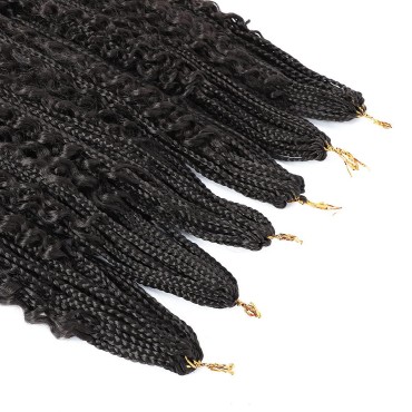 Crochet Box Braids Bohomian Box Braids Curly Ends Goddess Box Braids Crochet Hair (22inch-6pack, 4#)