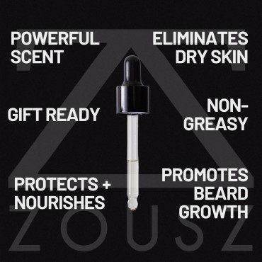 ZOUSZ Beard Oil For Men - Black Oud & Sandalwood S...