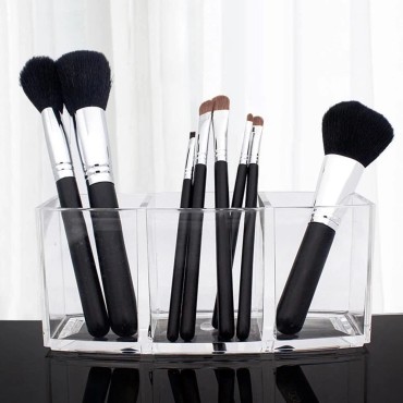 Clear Makeup Brush Organizer, Acrylic Cosmetics Br...