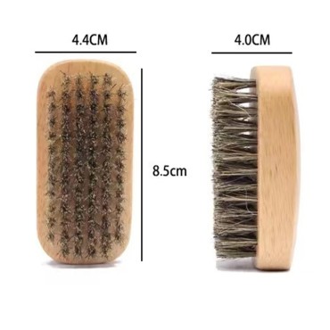 Wooden Handle Perfect for Beard Oil Balm with Stiff Boar Bristles Beard Grooming Brush Bristles Styling & Grooming Tool Helps Softening and Conditioning Beard, and Moustache (rectangle)