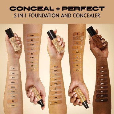 Milani Conceal + Perfect 2-in-1 Foundation + Concealer - Tan (1 Fl. Oz.) Cruelty-Free Liquid Foundation - Cover Under-Eye Circles, Blemishes & Skin Discoloration for a Flawless Complexion