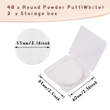 Ira Pollitt 40 PCS Round Makeup Sponge Facial Beauty Makeup Foundation Powder Puff Cosmetics Blush Applicators Sponges Use for Dry and Wet,White