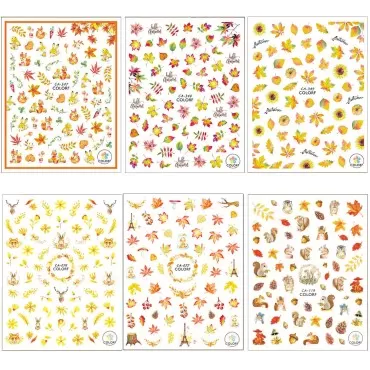 Adurself 1000+ Patterns Autumn Nail Art Decals Fal...