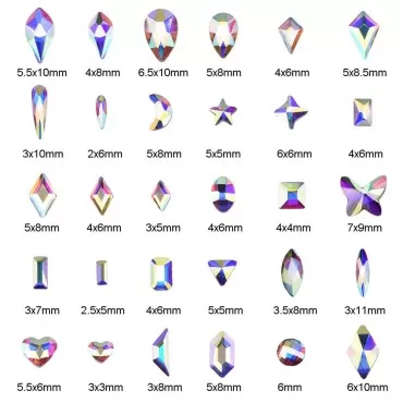 600pcs Big Small Shape Crystal Ab Nail Rhinestones...