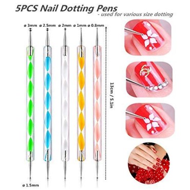 FULINJOY 5PCS Dotting Pens with 3 PCS Nail Paintin...