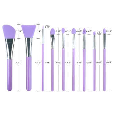 LORMAY 9 Pcs Silicone Makeup Brush Set: Applicator...