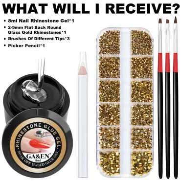1PC 8ml Wipe-Off Nail Art Rhinestone Glue Gel Adhe...