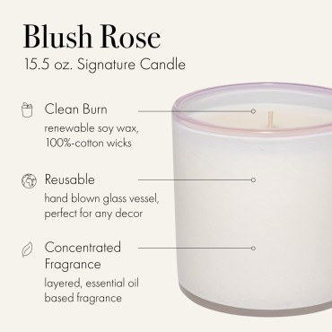 LAFCO New York Signature Candle, Blush Rose - 15.5...