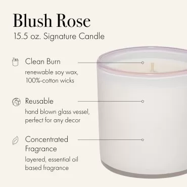 LAFCO New York Signature Candle, Blush Rose - 15.5...