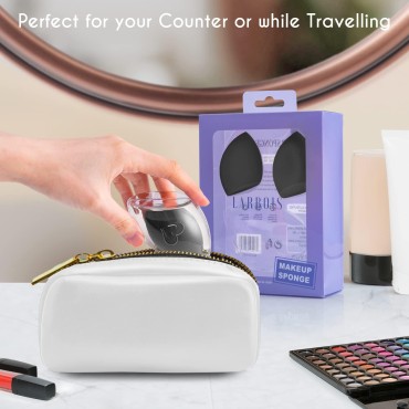 Makeup Sponge with Storage Case, Larbois 3Pack Fou...