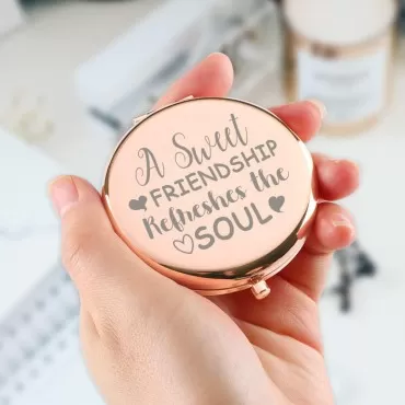 Dyukonirty Friendship Gifts for Women Friends A Sweet Friendship Refreshes The Soul Makeup Mirror Christmas Birthday Thanksgiving Day Graduation Unique Inspirational Gifts for Bestie