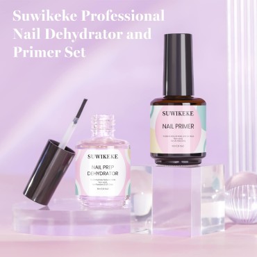 Suwikeke Nail Dehydrator and Primer, 2 Pcs 15ml Na...