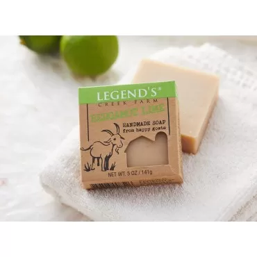 Legend's Creek Farm Goat Milk Soap, Moisturizing Cleansing Bar for Hands and Body, Creamy Lather and Nourishing, Gentle For Sensitive Skin, Handmade in USA (Bergamot Lime, Single)