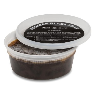 African Black Soap Paste 8 oz. 100% Raw Pure Natural From Ghana. Acne Treatment, Aids Against Eczema & Psoriasis, Dry Skin, Scars and Dark Spots. Great For Pimples, Blackhead, Face & Body Wash.