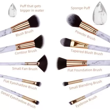 HEYMKGO Makeup Brushes Professional Marble Makeup ...